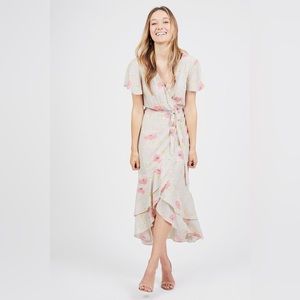 RACHEL Rachel Roy Floral Wrap Midi Dress Size 2